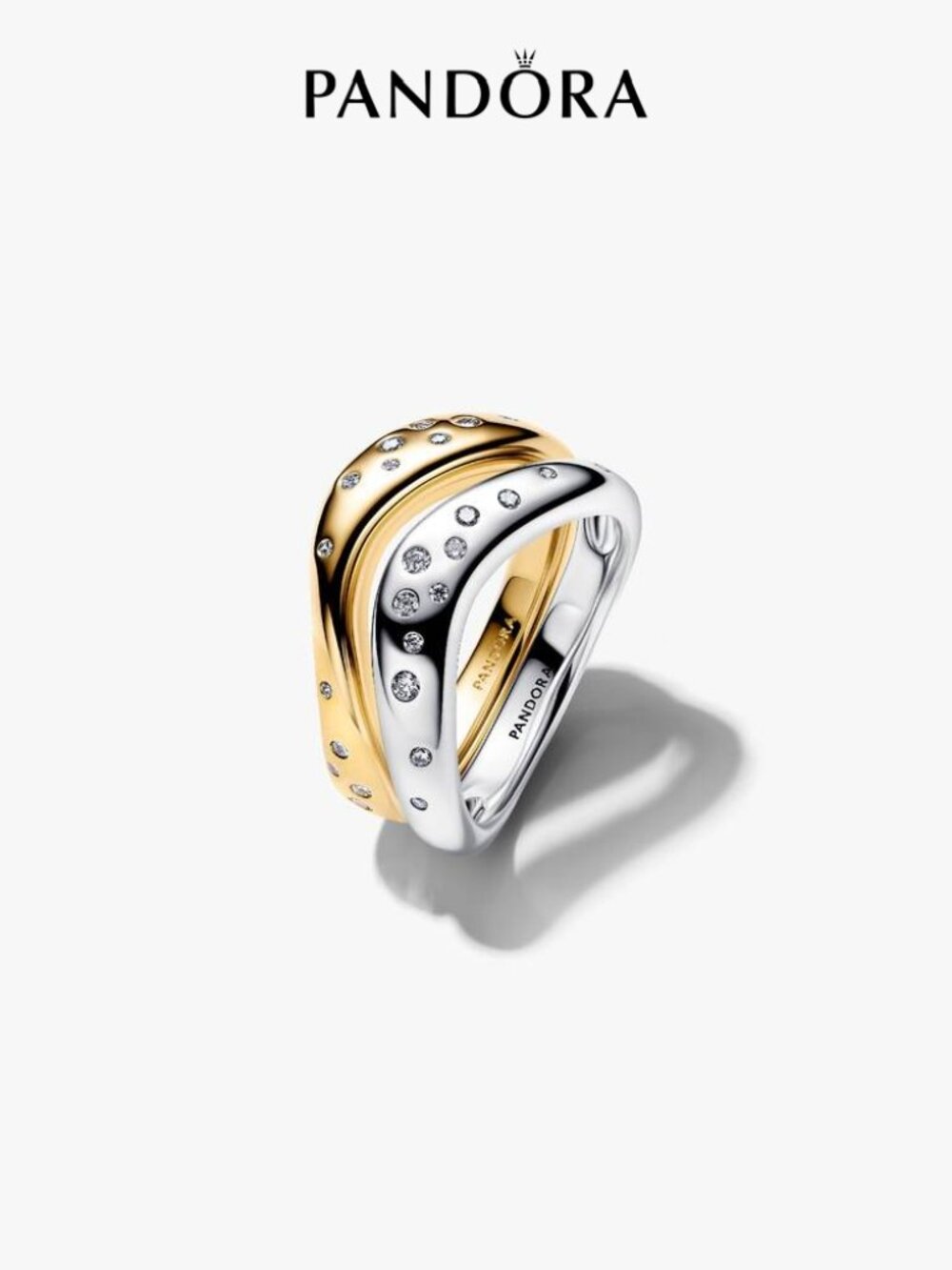 Pandora Organically Shaped Two-Tone Stacking Rings